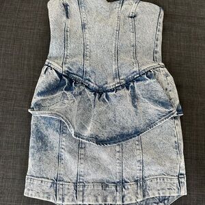 All Saints Blue Denim Corset Top